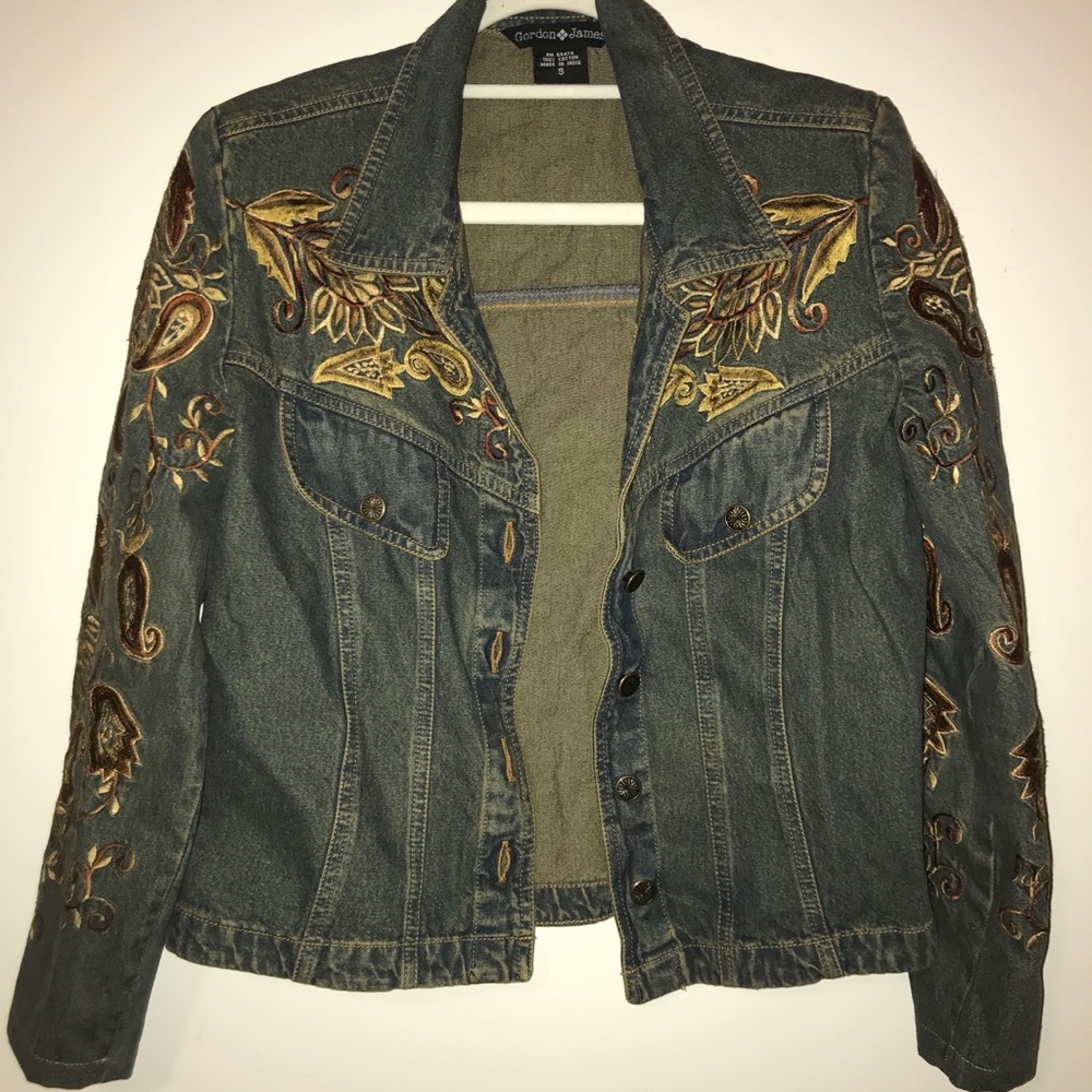 Vintage jean jacket with stitching